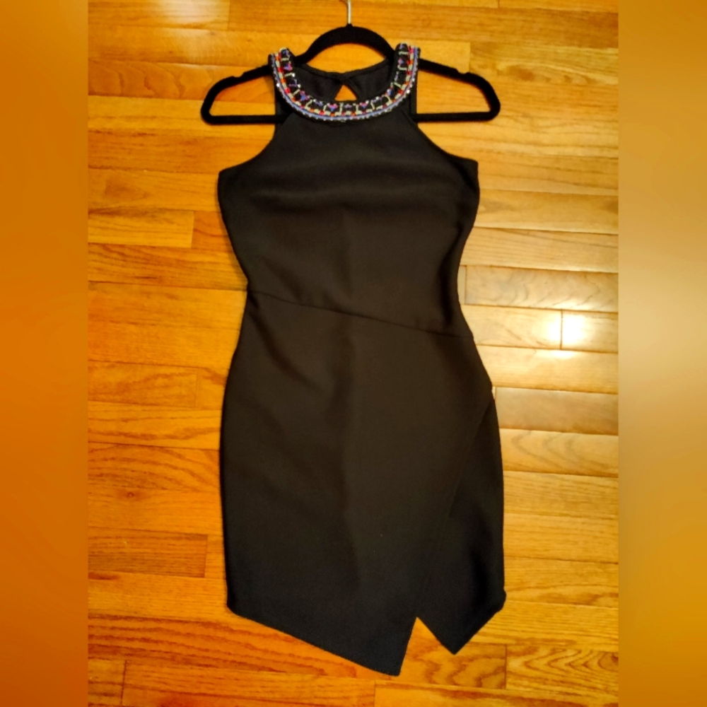 Beaded Neck Mini Dress